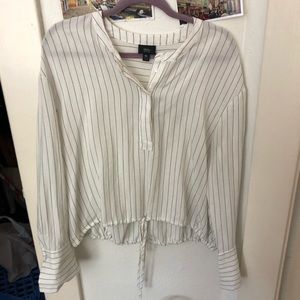 Pinstripe long sleeve blouse